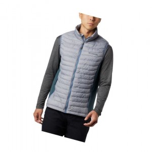 Columbia Powder Pass Yelek Erkek Gri Mavi | 76425-YJDP