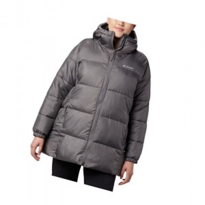Columbia Puffect Mid Hooded Mont Kadın Gri | 39501-TFIY