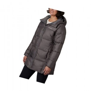 Columbia Puffect Mid Hooded Mont Kadın Gri | 37428-RIWD