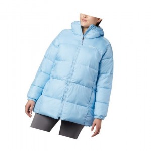 Columbia Puffect Mid Hooded Mont Kadın Mavi | 95026-QUGL