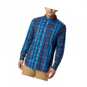 Columbia Rapid Rivers II Long Sleeve Gömlek Erkek Mavi Mavi Renkli | 59361-PDAI