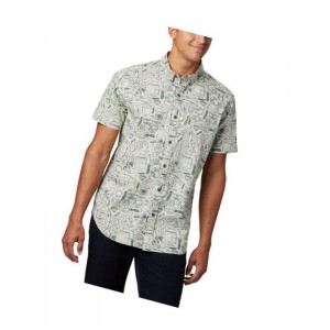 Columbia Rapid Rivers Printed Short Sleeve Gömlek Erkek Yeşil | 14309-LQVF