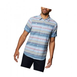 Columbia Red Bird Falls Short Sleeve Gömlek Erkek Mavi | 25140-KPWZ