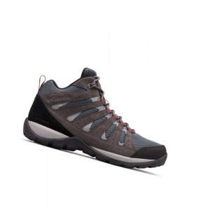 Columbia Redmond V2 Mid Waterproof Wide Yürüyüş Botu Erkek Koyu Gri Kırmızı | 97582-TKQL