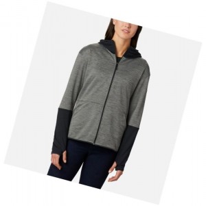 Columbia Rosemont Station II Hooded Full Zip Fleece Mont Kadın Gri Siyah | 81524-PTVR