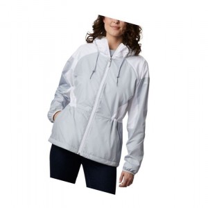 Columbia Side Hill Lined Windbreaker Mont Kadın Gri Beyaz | 79210-ZYQD