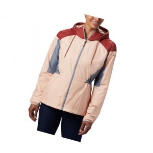 Columbia Side Hill Lined Windbreaker Mont Kadın Kırmızı Gri | 39861-HPZG