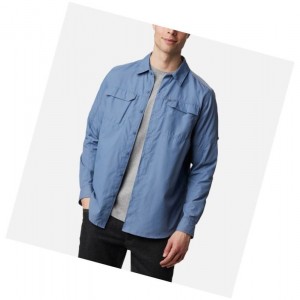 Columbia Silver Ridge 2.0 Long Sleeve Big Gömlek Erkek Gri Mavi | 49582-HRPM