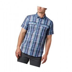 Columbia Silver Ridge 2.0 Multi Plaid Short Sleeve Gömlek Erkek Mavi Renkli | 95472-VHBF