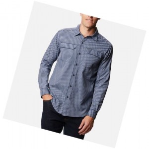 Columbia Silver Ridge 2.0 Plaid Long Sleeve Gömlek Erkek Mavi Gri | 82947-ILYG
