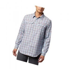 Columbia Silver Ridge 2.0 Plaid Long Sleeve Gömlek Erkek Mavi | 72480-GAHS