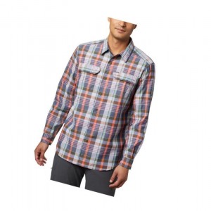 Columbia Silver Ridge 2.0 Plaid Long Sleeve Gömlek Erkek Lacivert Renkli | 25018-DAOB