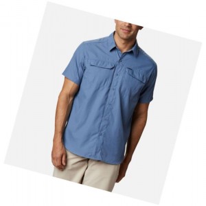 Columbia Silver Ridge 2.0 Short Sleeve Gömlek Erkek Gri Mavi | 57136-VXKZ
