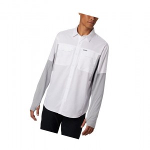 Columbia Silver Ridge Lite Hybrid Gömlek Erkek Beyaz Gri | 69541-ROWI