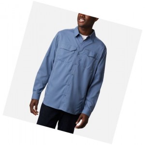 Columbia Silver Ridge Lite Long Sleeve Gömlek Erkek Gri Mavi | 43159-XIFB