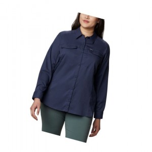 Columbia Silver Ridge Lite Long Sleeve Plus Size Gömlek Kadın Lacivert | 84320-FXJH
