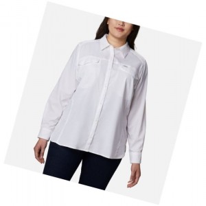 Columbia Silver Ridge Lite Long Sleeve Plus Size Gömlek Kadın Beyaz | 28350-PADN