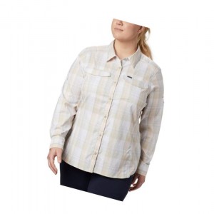 Columbia Silver Ridge Lite Plaid Long Sleeve Plus Size Gömlek Kadın Haki Renkli | 72381-EMYP
