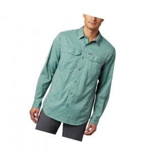 Columbia Silver Ridge Lite Plaid Long Sleeve Gömlek Erkek Yeşil | 42901-KWBD