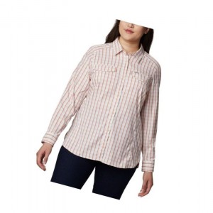 Columbia Silver Ridge Lite Plaid Long Sleeve Plus Size Gömlek Kadın Pembe | 01927-TQHK