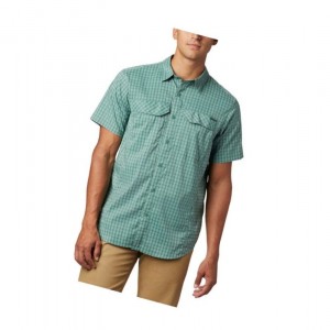 Columbia Silver Ridge Lite Plaid Short Sleeve Gömlek Erkek Yeşil | 59712-QDBG