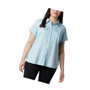 Columbia Silver Ridge Lite Short Sleeve Plus Size Gömlek Kadın Mavi | 72683-IAEG