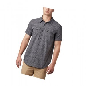 Columbia Silver Ridge Short Sleeve Seersucker Gömlek Erkek Koyu Gri | 95836-XGSI