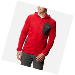 Columbia Single Canyon Hooded Fleece Mont Erkek Mavi Kırmızı Koyu Gri | 70628-KPIG