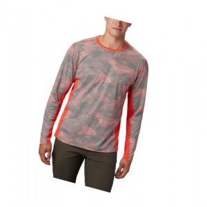 Columbia Solar Chill 2.0 Long Sleeve Sweatshirt Erkek Kırmızı | 36589-LDAX