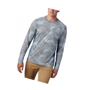 Columbia Solar Chill 2.0 Long Sleeve Sweatshirt Erkek Mavi | 05647-BGWY