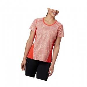 Columbia Solar Chill 2.0 Short Sleeve Tişört Kadın Kırmızı | 43158-IBUY
