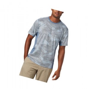 Columbia Solar Chill 2.0 Short Sleeve Tişört Erkek Mavi | 87496-BIMO