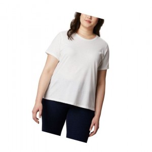 Columbia Solar Shield Short Sleeve Plus Size Tişört Kadın Beyaz | 35817-UEFN