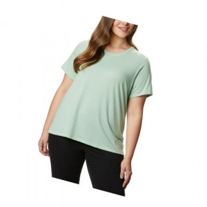 Columbia Solar Shield Short Sleeve Plus Size Tişört Kadın Nane | 09823-NMRJ