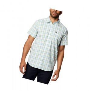Columbia Spring Time Short Sleeve Gömlek Erkek Mavi | 37684-PSFH