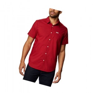 Columbia Spring Time Short Sleeve Gömlek Erkek Kırmızı | 25483-CSHN