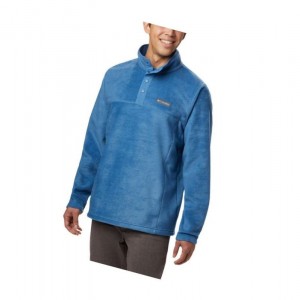 Columbia Steens Mountain Half Snap Fleece Big Sweatshirt Erkek Mavi | 20935-IPUX