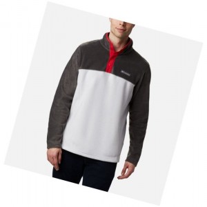 Columbia Steens Mountain Half Snap Fleece Sweatshirt Erkek Gri Mavi Kırmızı | 19327-DTAV