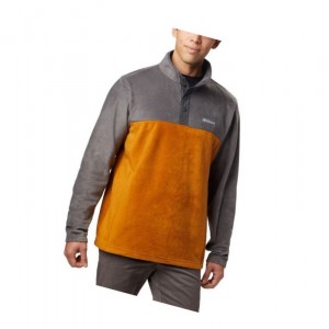 Columbia Steens Mountain Half Snap Fleece Sweatshirt Erkek Koyu Gri | 10298-ECUT