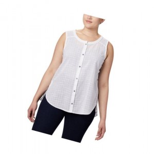 Columbia Summer Ease Sleeveless Plus Size Gömlek Kadın Beyaz | 08254-SJWG