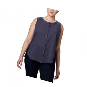 Columbia Summer Ease Sleeveless Plus Size Gömlek Kadın Lacivert | 90187-YXLC