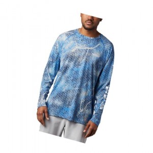 Columbia Super Terminal Tackle Long Sleeve Sweatshirt Erkek Mavi Kahverengi | 38456-OABY