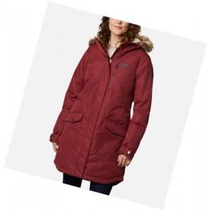 Columbia Suttle Mountain Long Insulated Mont Kadın Kırmızı | 67341-UMQO