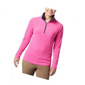 Columbia TTIP Glacial 1/2 Zip Top Fleece Sweatshirt Kadın Pembe Siyah | 61403-KAUF