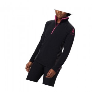 Columbia TTIP Glacial 1/2 Zip Top Fleece Sweatshirt Kadın Siyah Koyu Gri | 03148-HTKR