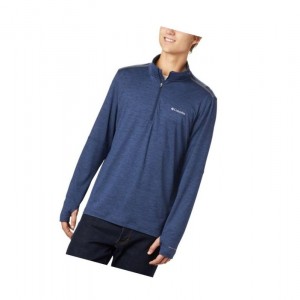 Columbia Tech Trail 1/4 Zip Sweatshirt Erkek Lacivert | 53168-GJKB