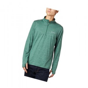 Columbia Tech Trail 1/4 Zip Sweatshirt Erkek Yeşil | 14205-TOCD