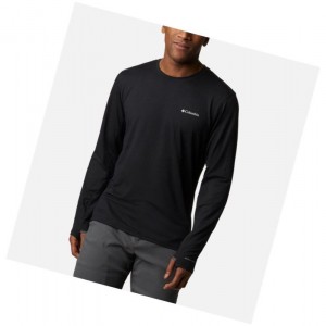 Columbia Tech Trail Long Sleeve Crew II Sweatshirt Erkek Siyah | 89312-POXQ