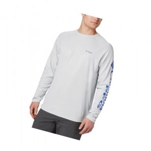 Columbia Terminal Deflector Long Sleeve Sweatshirt Erkek Gri Mavi | 28149-ZPWY