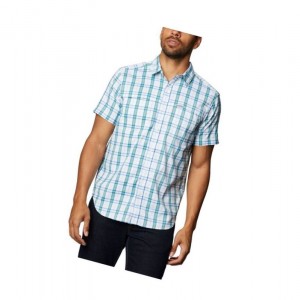 Columbia Thirty Mile Ledge Short Sleeve Gömlek Erkek Açık Mavi | 39465-YWOP